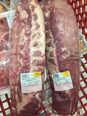 Pork back ribs $2.79 a pound