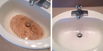 Sink before and after