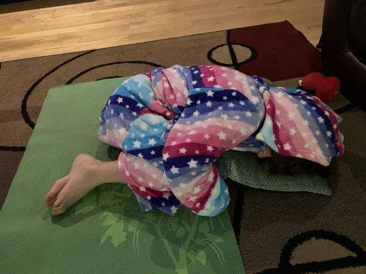 Almost asleep after bedtime yoga