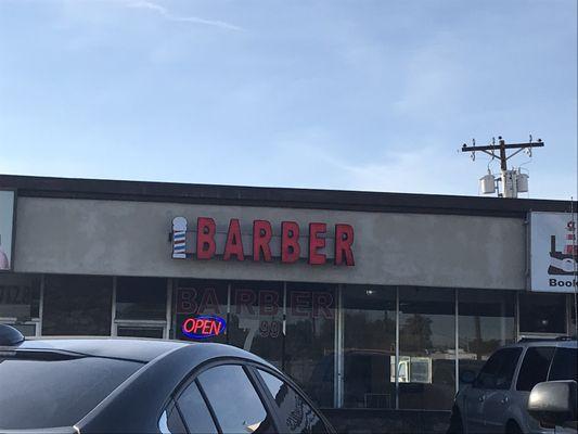 Front of barbershop