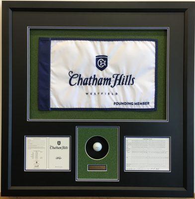 Framed Golf with Flag with Ball and Score Card