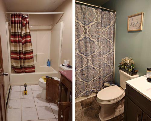 Another bathroom "before" and "after."