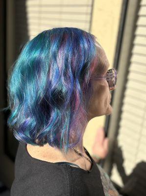 Vivid Mermaid hair for my beautiful client!