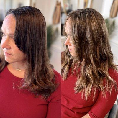 Before + After
 Custom color and luxury hand-tied extensions.