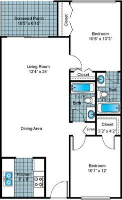 2 bedroom floorplan