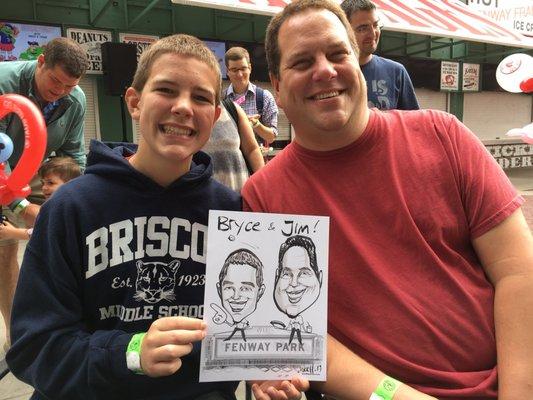 Mike Horvath's recent Caricature at Fenway Park