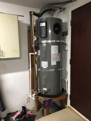 Electric Heat Pump water heater installed