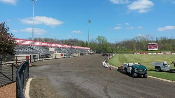 Backside of track showing extra seating