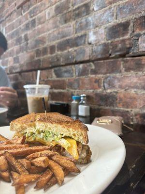 The Draper Sandwich with sweet potato fries (my bf and I were sharing 2 things and they plated half & half for us!!) :)