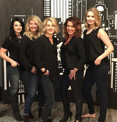 The stylists:  Left to right Amy, Kim, Tanya,Tammy, Haley