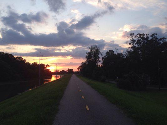 Sunset on the levee