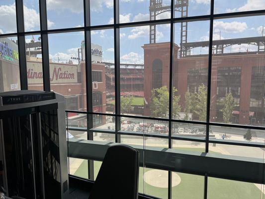 View of Busch Stadium from Second Floor of Gym