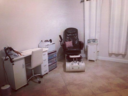 Nail station and Pedicure chair