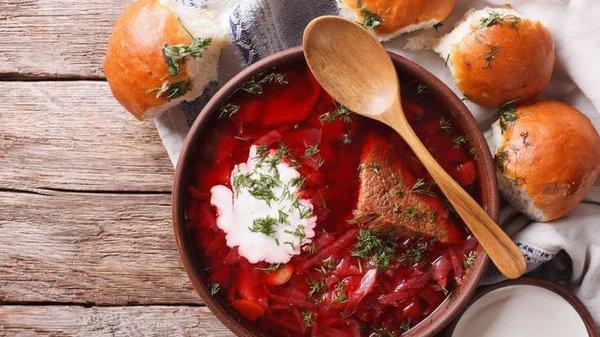 Borscht (soup) - 13.5 oz, 400 ml
 
 Ukrainian borscht is a hearty soup of beef and a variety of vegetables