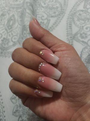 Ombre nails with rhinestones