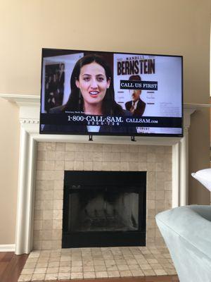 Mantle Mounts allow for your TV to be pulled down in front of Fireplace for better viewing. Ask us for a Demo today!