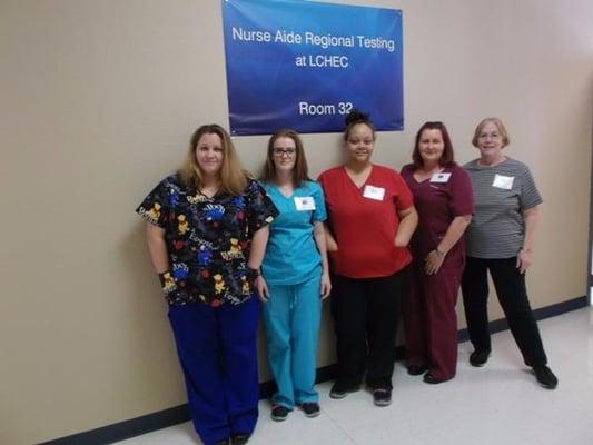 Nurse aide students with instructor Malinda Galley, LVN @ LCHEC