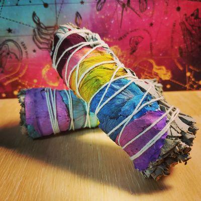 Chakra smudge sticks are great for any spiritual practice. It helps align your chakras and opens you up to your highest level of self love.