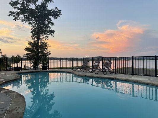 Beautiful new pool over looking the lake!