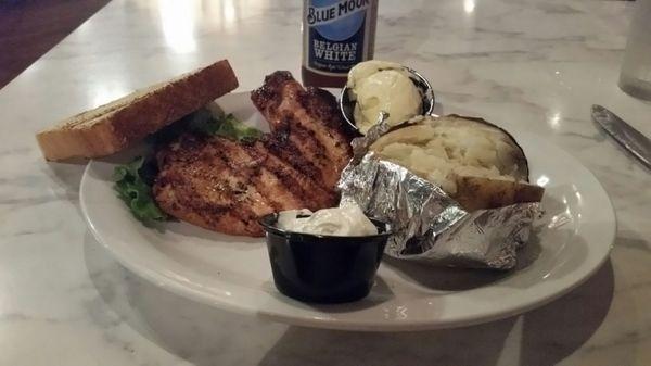 Grilled chicken and baked potato - very nice.