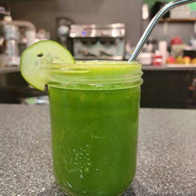 Lean Green Juice:  Kale, Spinach, Cucumber, Ginger, and Green Apple