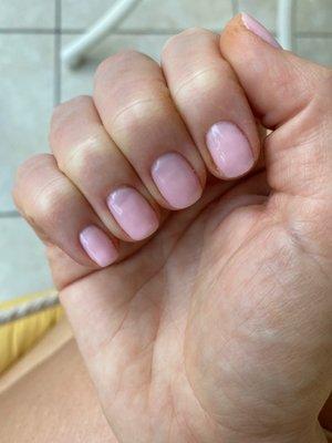 Color off on ring finger nail