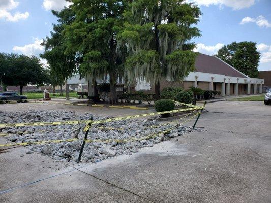 Demolition parking lot