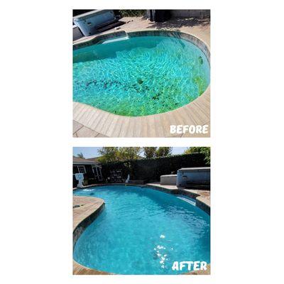 Before and after chemical and cleaning treatment.