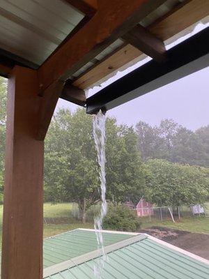 Gutter hanging off the house