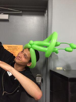 Balloon hats are always fun!