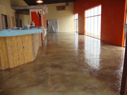 Decorative Concrete Floor at Detour Coffee House