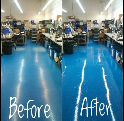 Warehouse Floor Strip and Wax