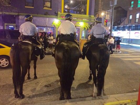 Mounted police on south street- July 4th