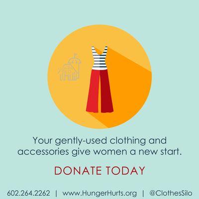 Declutter your closet and help the community by donating your unwanted items.