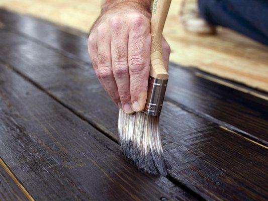 brushing deck stain