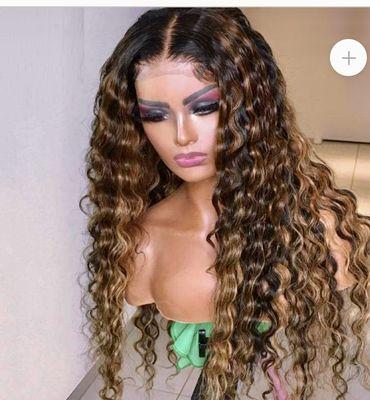 Highlight color lacefront wig