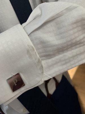 Putting cuff links and found another stain.