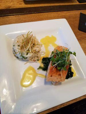 Salmon and delicious coconut rice