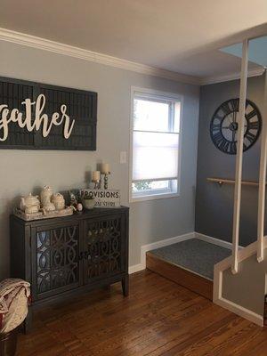 Living room and stair case