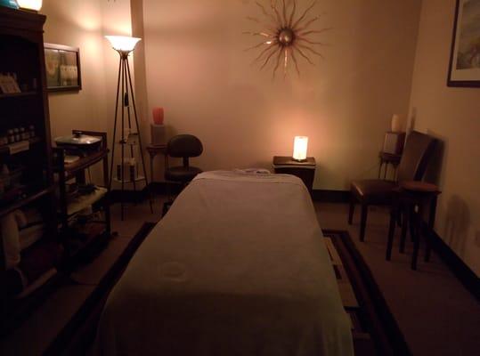 Massage room, very peaceful and comfortable.