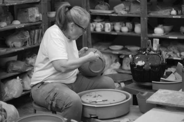 Pottery throwing classes at Chester Springs Studio in Chester Springs, Chester County, near Philadelphia, Pennsylvania.