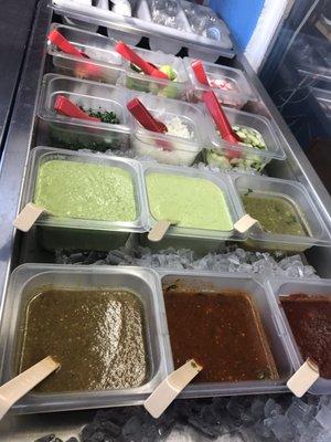 Full fresh made salsa bar