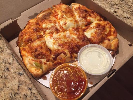 Buffalo chicken calzone