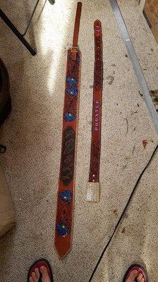 Custom guitar strap
And custom name belt