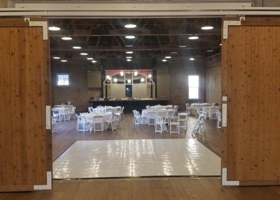 White Dance Floor, White Resin Folding Chairs