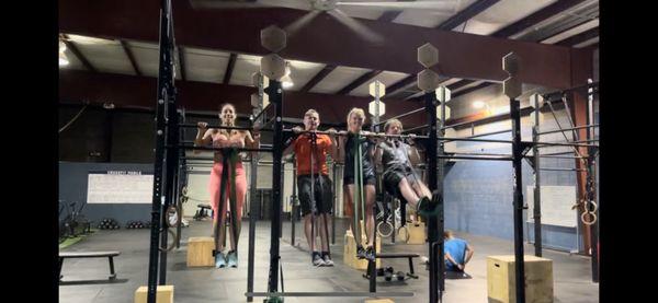 Synchronized pull ups with the community