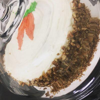 Carrot cake with a toffee pecan crunch