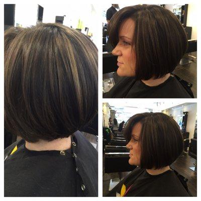 Color and bob Hair cut by Myly Hair Artists