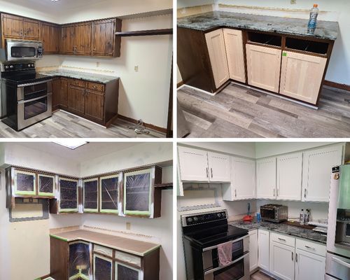 Cabinetry refacing before during and after