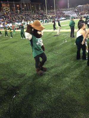 UNC Charlotte's mascot Norm the Niner! He even came by to say hi!